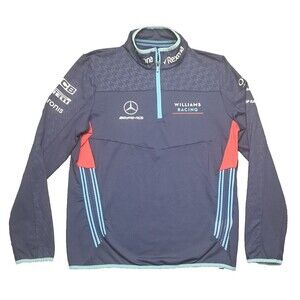 Williams Racing 1/4 zip Cycling Jersey Bicycle Sz Medium Long Sleeve Shirt Mens